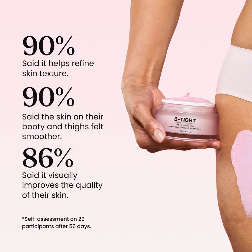 MAËLYS B-TIGHT Lift & Firm Booty Mask - Skin Tightening & Firming Cream for Booty & Thighs - Cellulite Cream with Caffeine & Brazilian Peppertree - Butt Mask for Smooth-Looking Skin (3.4 Fl Oz)