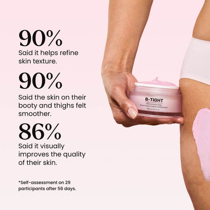 MAËLYS B-TIGHT Lift & Firm Booty Mask - Skin Tightening & Firming Cream for Booty & Thighs - Cellulite Cream with Caffeine & Brazilian Peppertree - Butt Mask for Smooth-Looking Skin (3.4 Fl Oz)