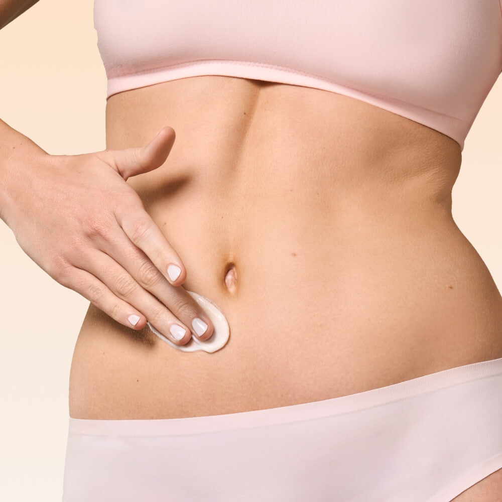 MAËLYS B-FLAT Belly Firming Cream for Women - Skin Tightening & Moisturizing Treatment with Shea Butter & Bentonite Clay - Smooths Look of Stretch Marks - Postpartum Body Care (3.4 Fl Oz)